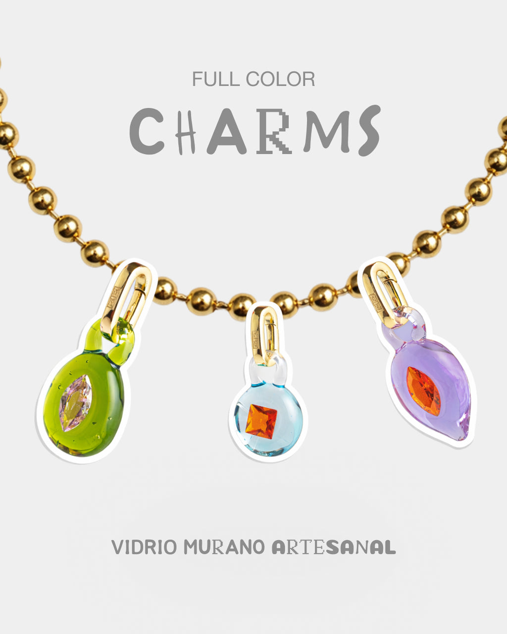 Set de 3 charms Full Color