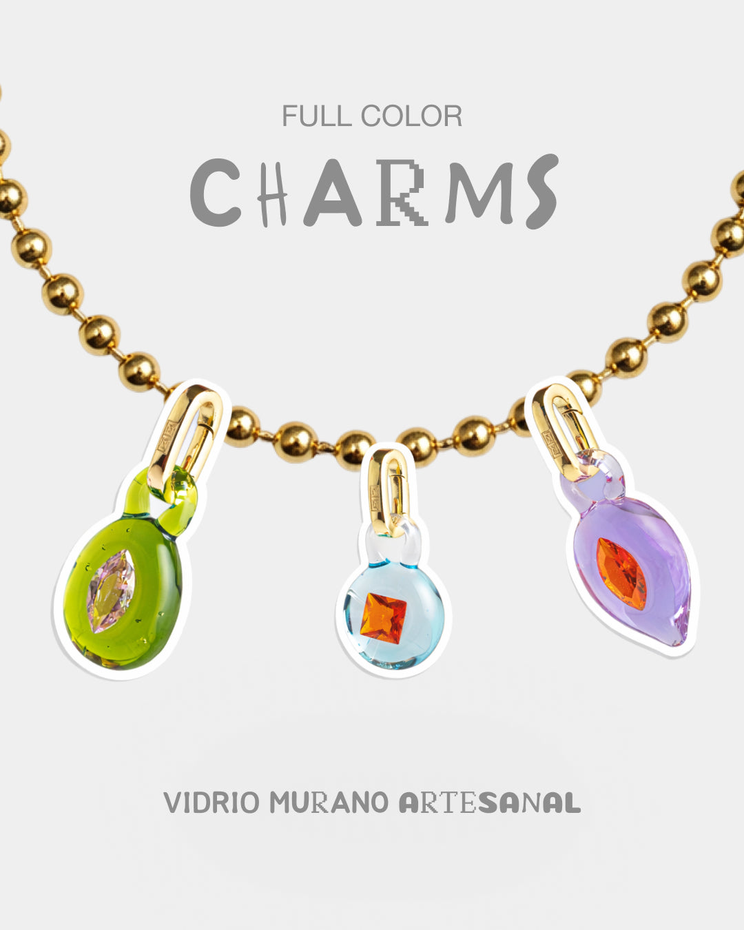 Set de 3 charms Full Color