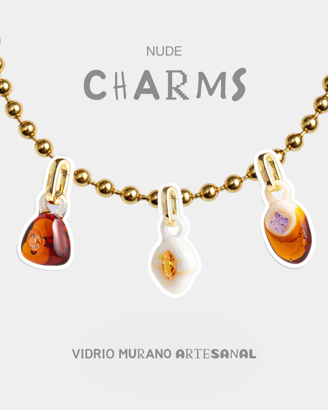 Set de 3 charms Nude