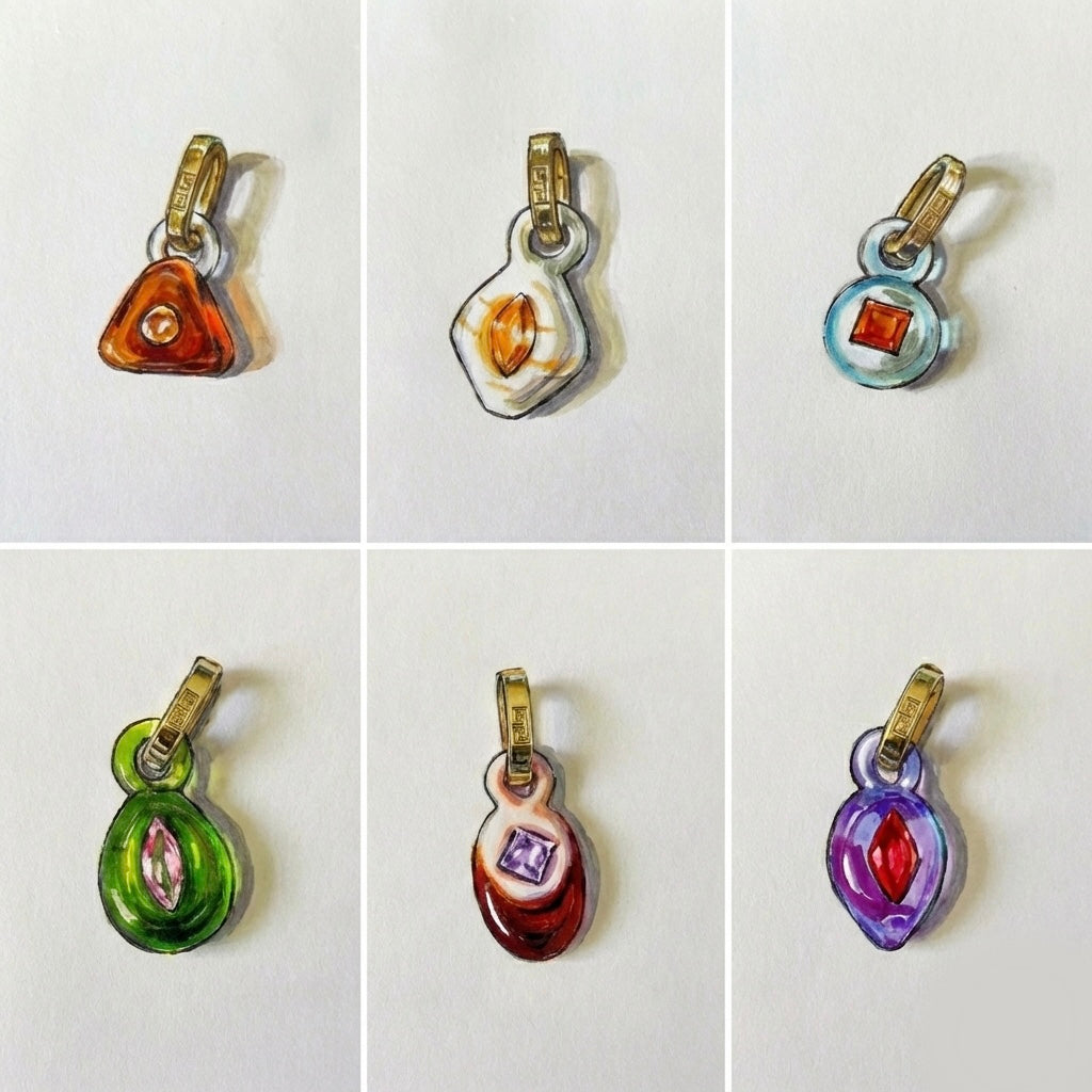 Set de 6 charms